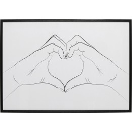 Tableau encadré Heart Hands 103x73cm