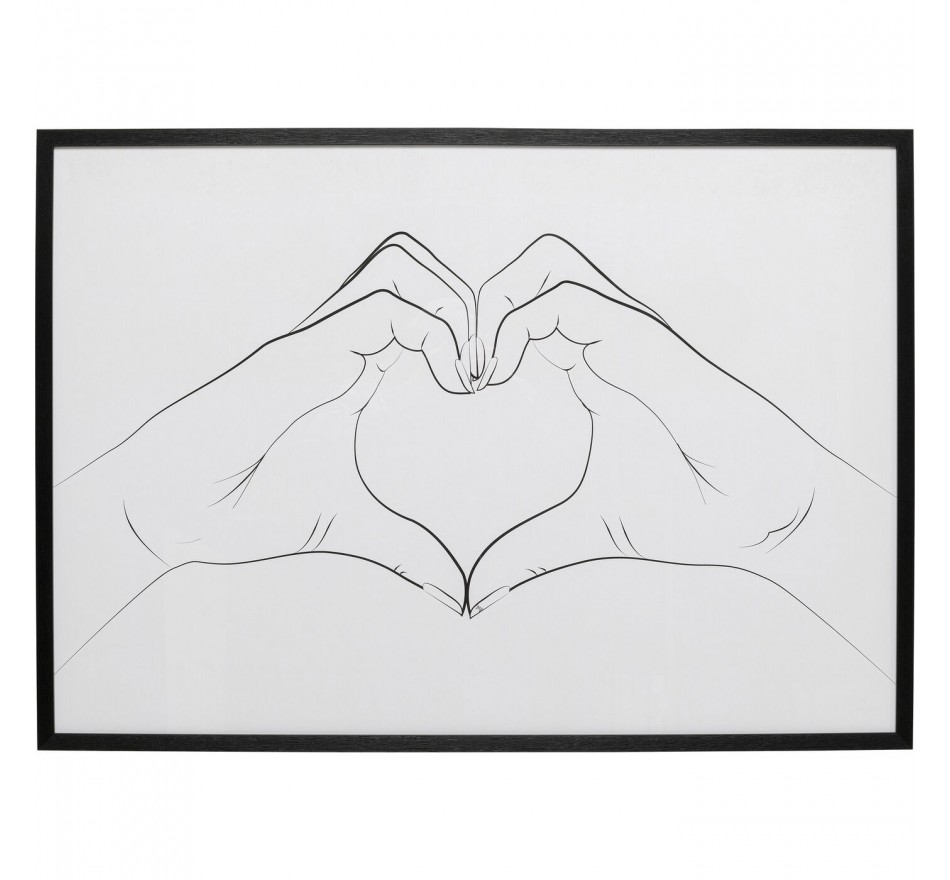 Schilderij handen harten 103x73cm Kare Design