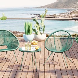 Fauteuil de jardin vert et table d'appoint - Acapulco - Kare Design