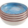 Stoneware bowls set of 4 blue - Swirl Blue - Kare Design