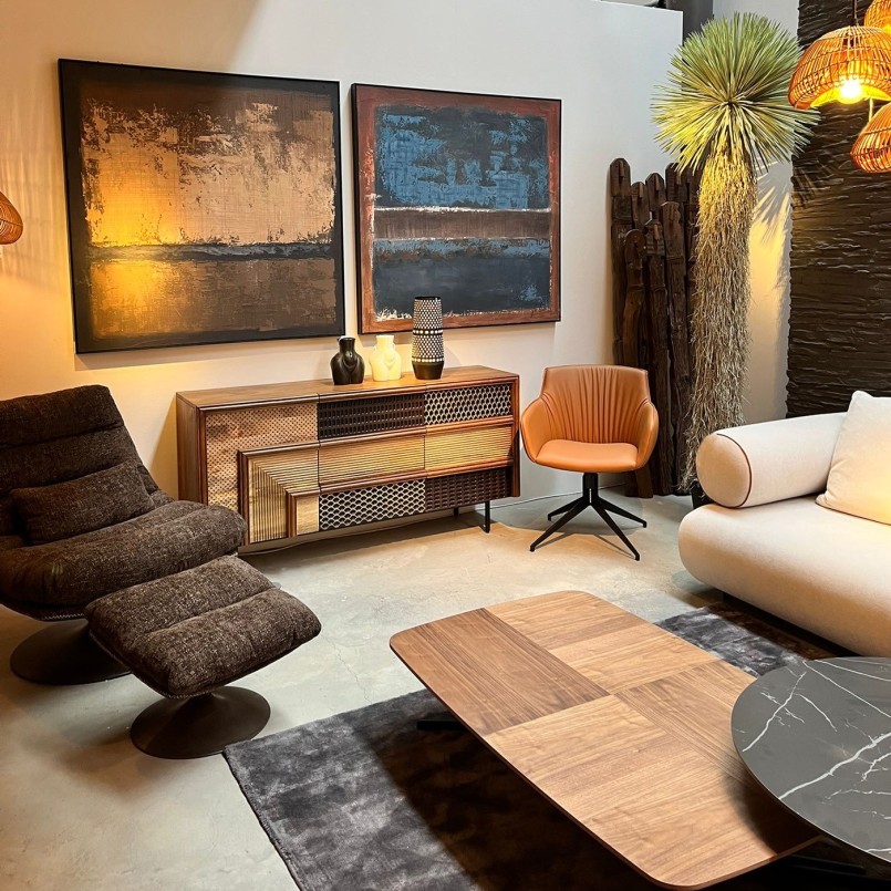 Tableau abstrait marron et noir - Silence - Kare Design