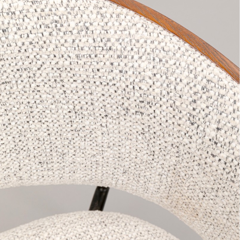 Chaise avec accoudoirs en tissu et noyer - Cindy - Kare Design