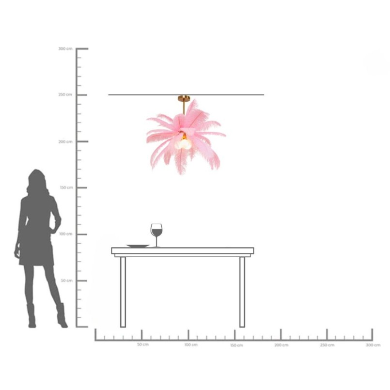 Suspension Feather Palm rosé Ø87cm