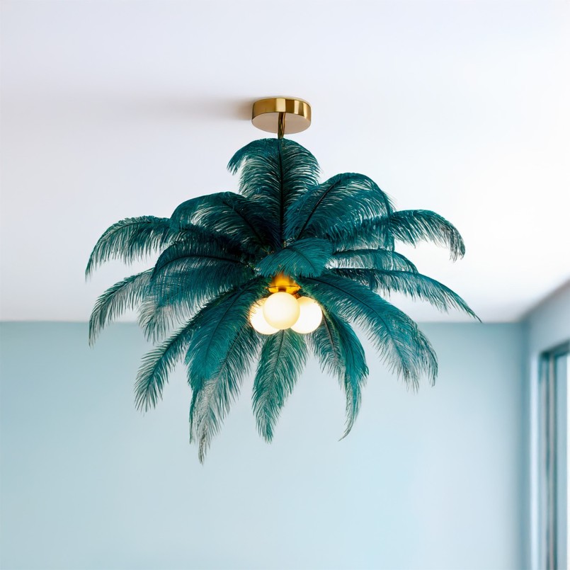 Suspension en plumes vertes - Kare Design