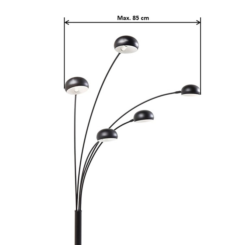 Lampadaire contemporain noir mat - Five Fingers - Kare Design