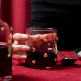 Verres à eau roses cœurs dorés - Party Hearts - Kare Design