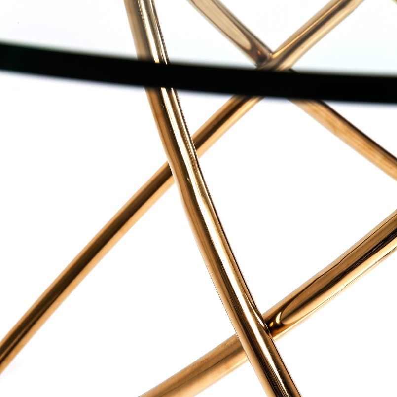 Table en verre et acier doré - Molekular - Kare Design