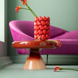 Vase cœurs rouges en porcelaine - Kare Design