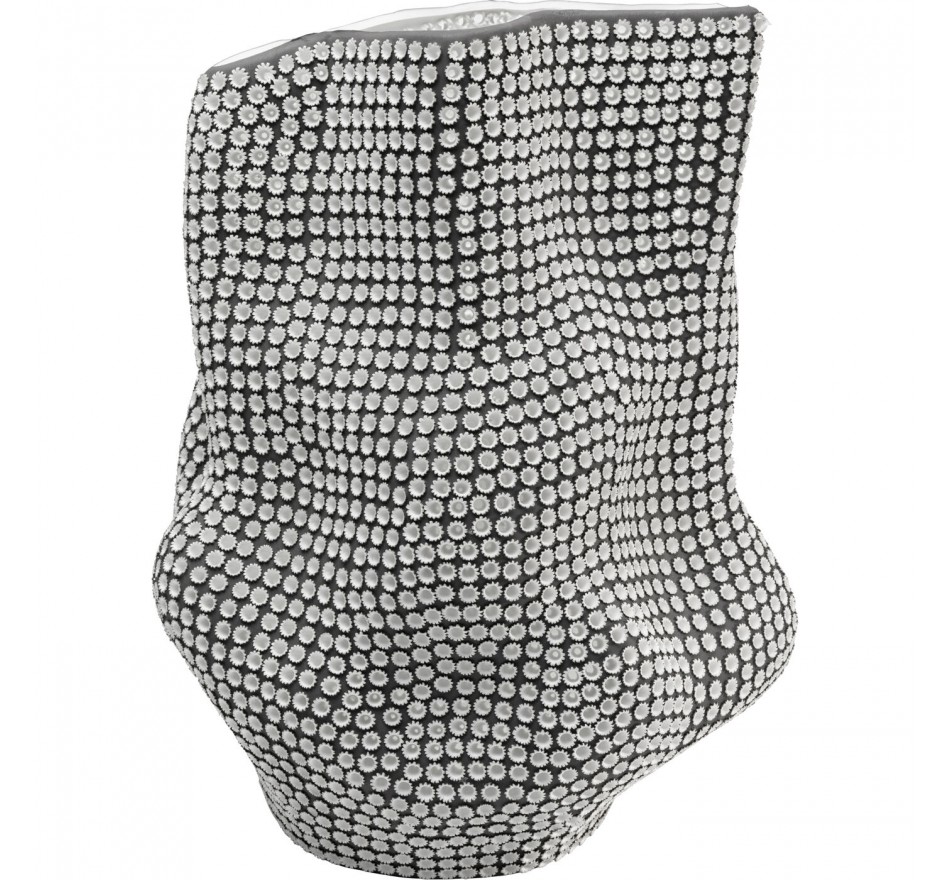 Vaas anemoon 43cm zwart en wit Kare Design