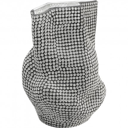 Vaas anemoon 43cm zwart en wit Kare Design