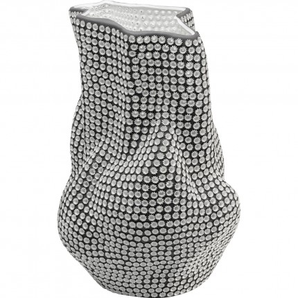 Vaas anemoon 43cm zwart en wit Kare Design