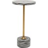 Table d'appoint ronde noire, blanche et dorée - Domero - Kare Design