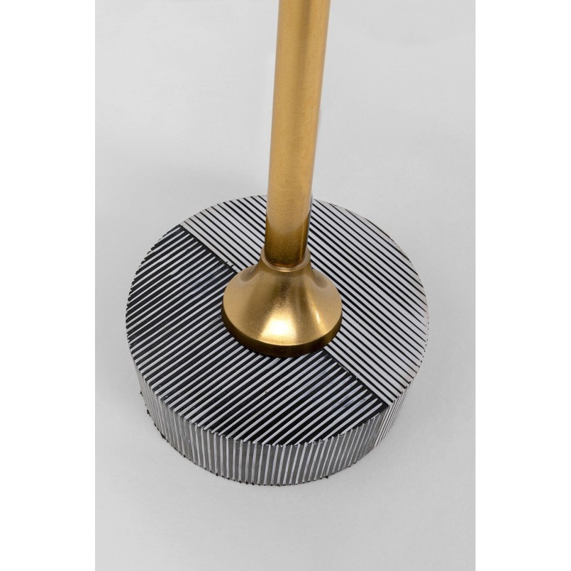 Table d'appoint ronde noire, blanche et dorée - Domero - Kare Design