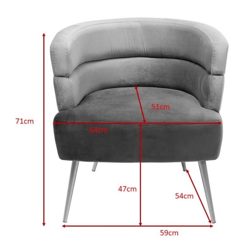 Fauteuil rétro velours rose - Sandwich - Kare Design