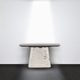Chrome and black textured console - Caldera - Kare Design