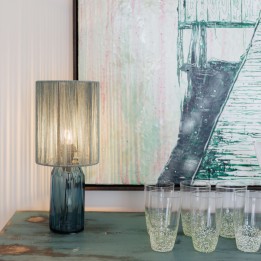 Blue lamp in glass and fabric threads - Veccio - Kare Design