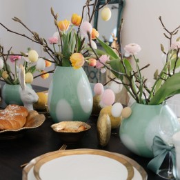 Vase en verre vert et blanc - Punti - Kare Design