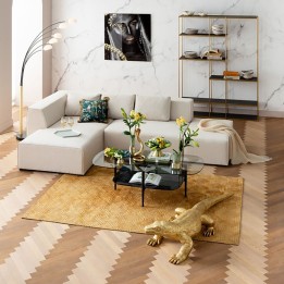Cream fabric sofa pouffe - Infinity - Kare Design