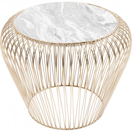 Bijzettafel Beam Grijs Marmer Messing Ø43cm Kare Design