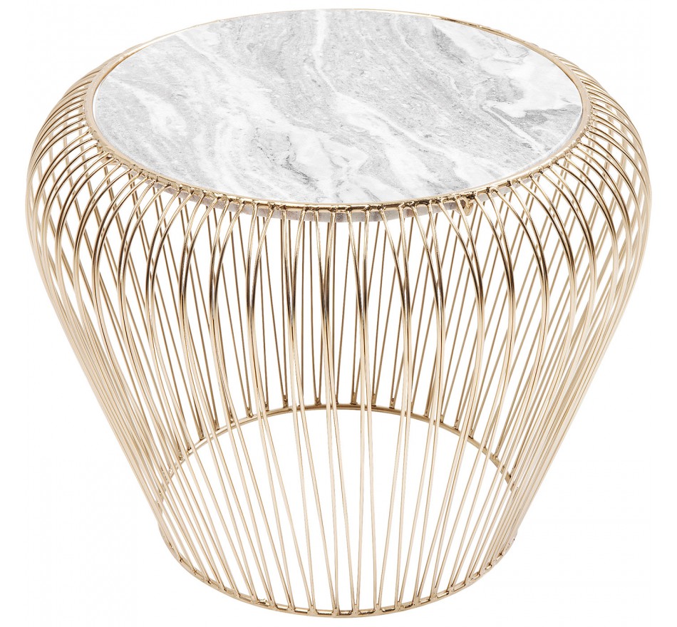 Bijzettafel Beam Grijs Marmer Messing Ø43cm Kare Design