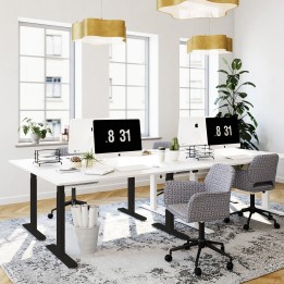 Zwart-wit verstelbaar houten bureau - Slim - Kare Design