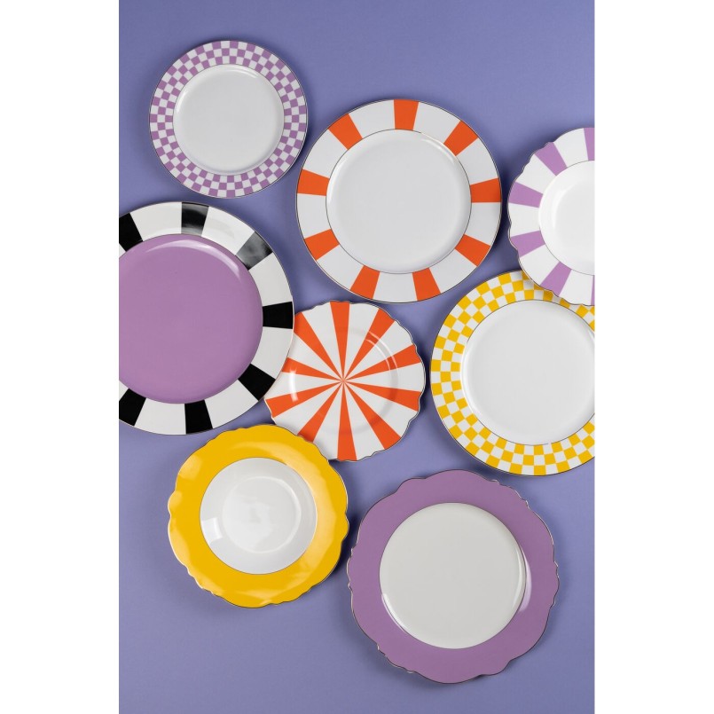 Assiette creuse Harlequin jaune Ø23cm