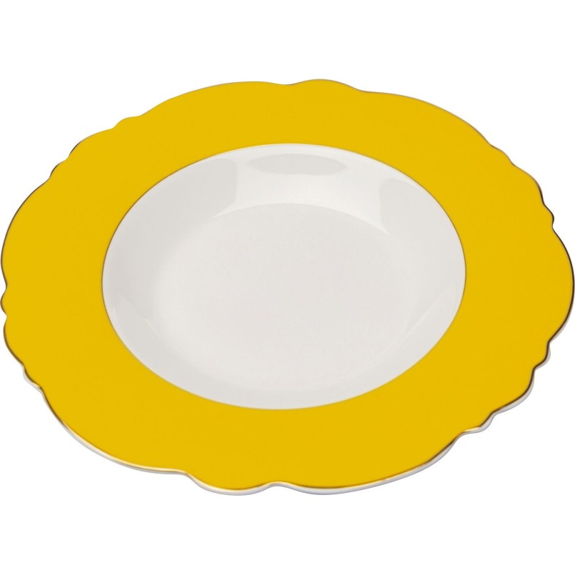 Assiette creuse Harlequin jaune Ø23cm