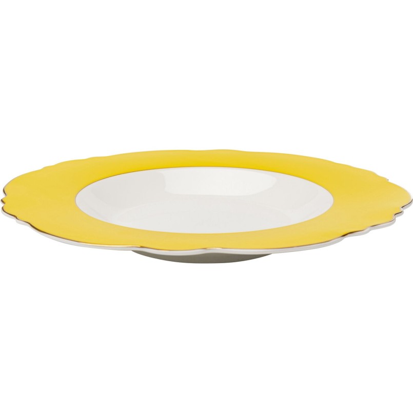 Assiette creuse Harlequin jaune Ø23cm