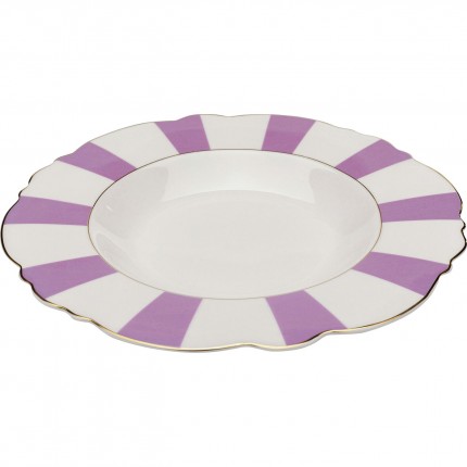 Plate Deep Harlequin Ø23cm purple (6/set) Kare Design