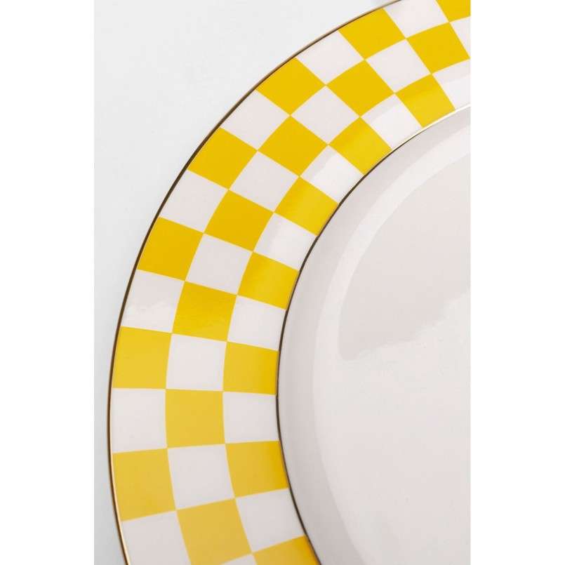 Assiette Harlequin jaune Ø27cm