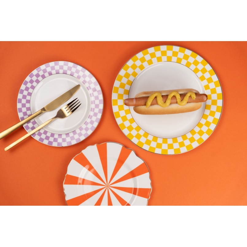Assiette Harlequin jaune Ø27cm