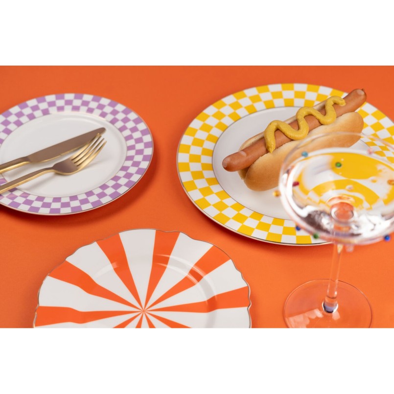 Assiette Harlequin orange Ø22cm