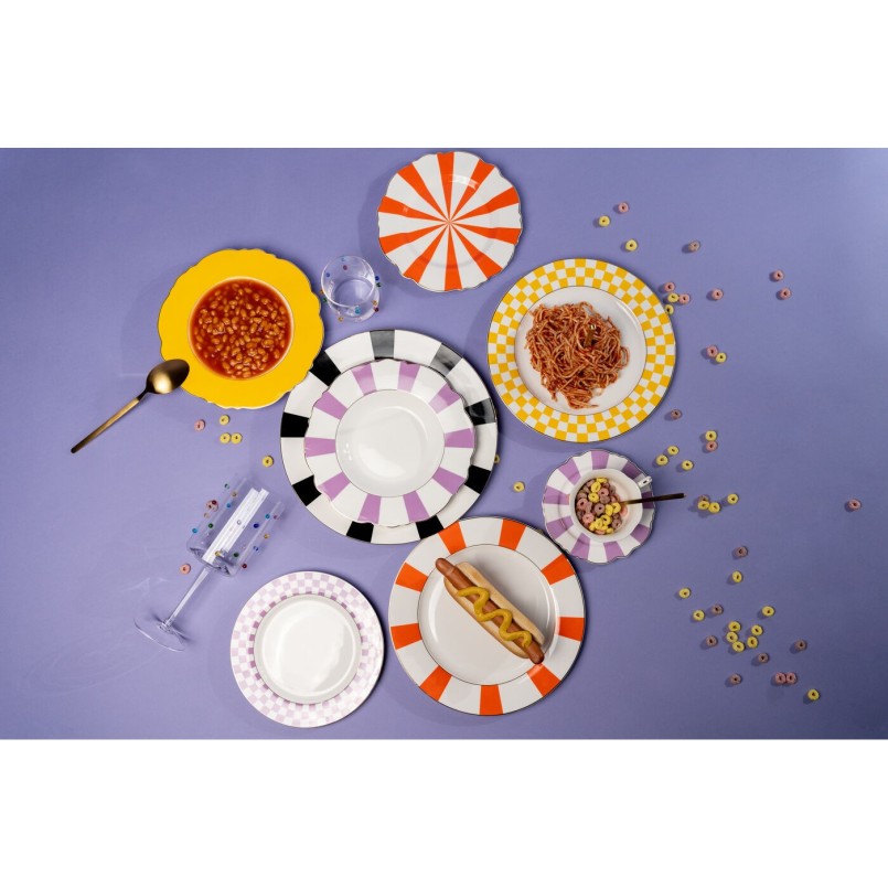 Assiette Harlequin orange Ø27cm