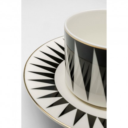 Coffee Cup Harlequin black and white (4/set) Kare Design