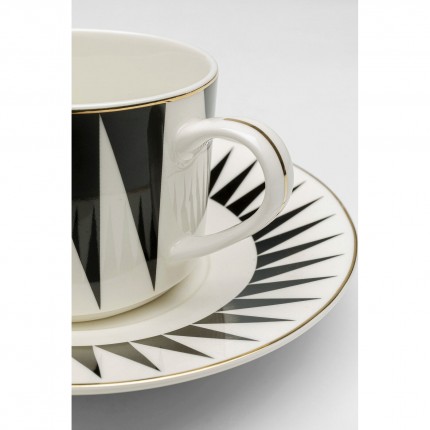 Koffiekoppen Harlequin zwart en wit (4/set) Kare Design