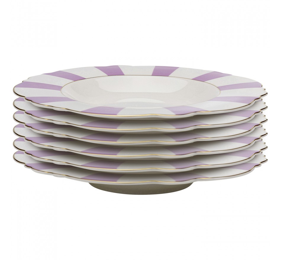 Plate Deep Harlequin Ø23cm purple (6/set) Kare Design