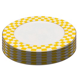Plate Harlequin Ø27cm yellow (6/set) Kare Design