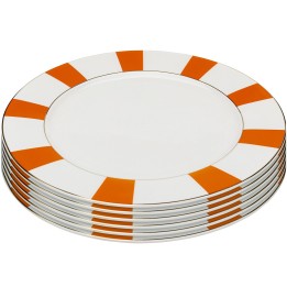 Assiettes oranges et blanches en porcelaine - Harlequin - Kare Design