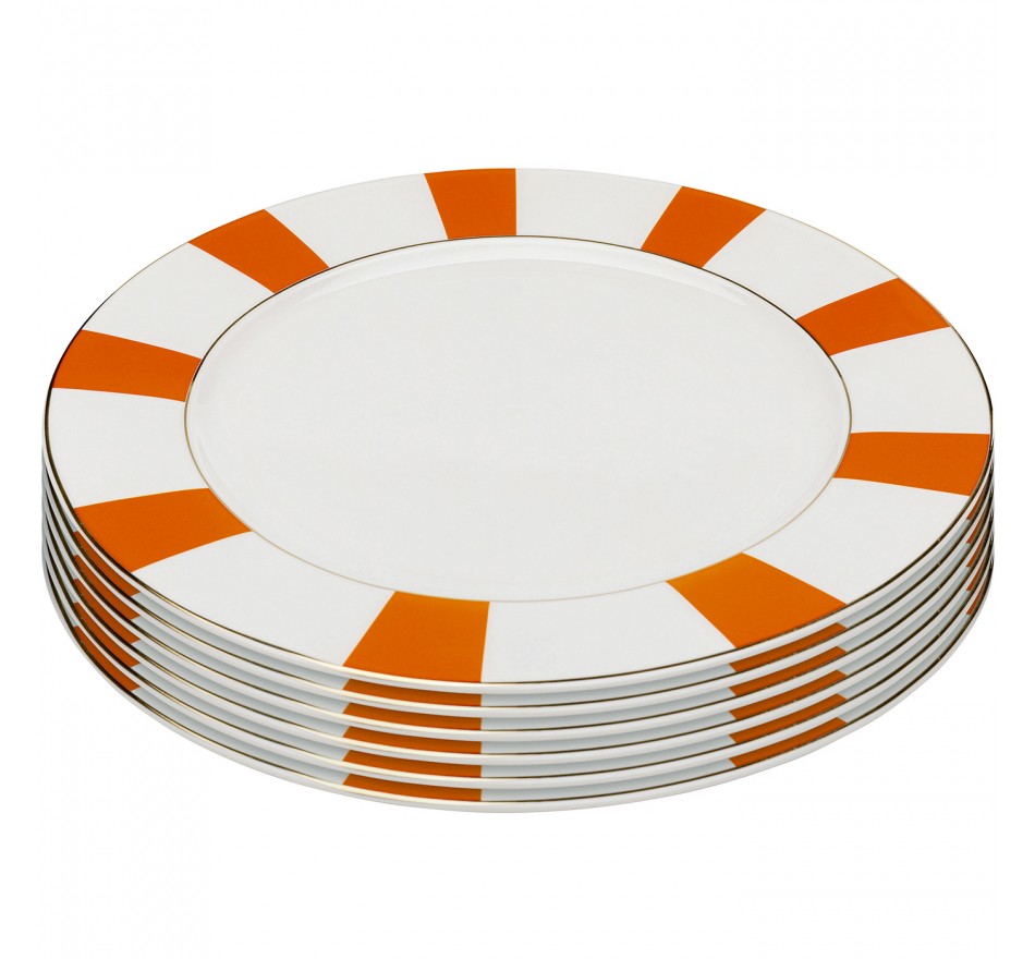 Borden Harlequin Ø27cm oranje (6/set) Kare Design
