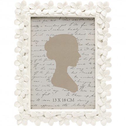 Fotolistj wit bloemen 18x23cm Kare Design