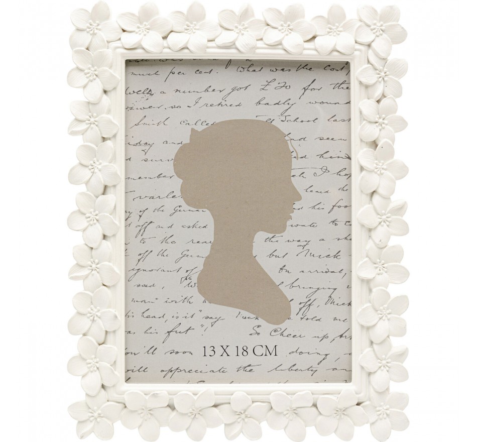 Fotolistj wit bloemen 18x23cm Kare Design