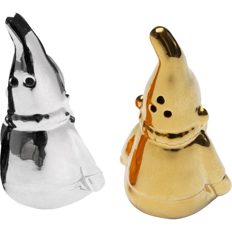 Set sel et poivre Gnome argenté-doré (2/Set)