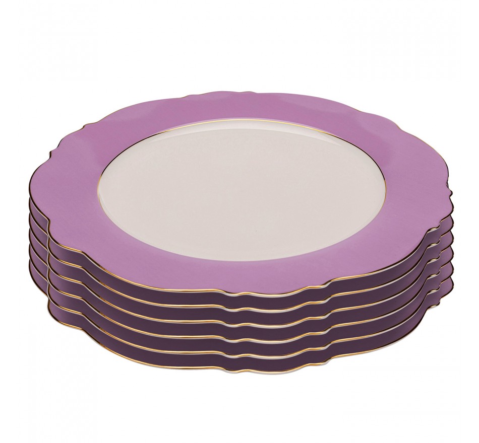 Plate Harlequin Ø27cm purple (6/set) Kare Design