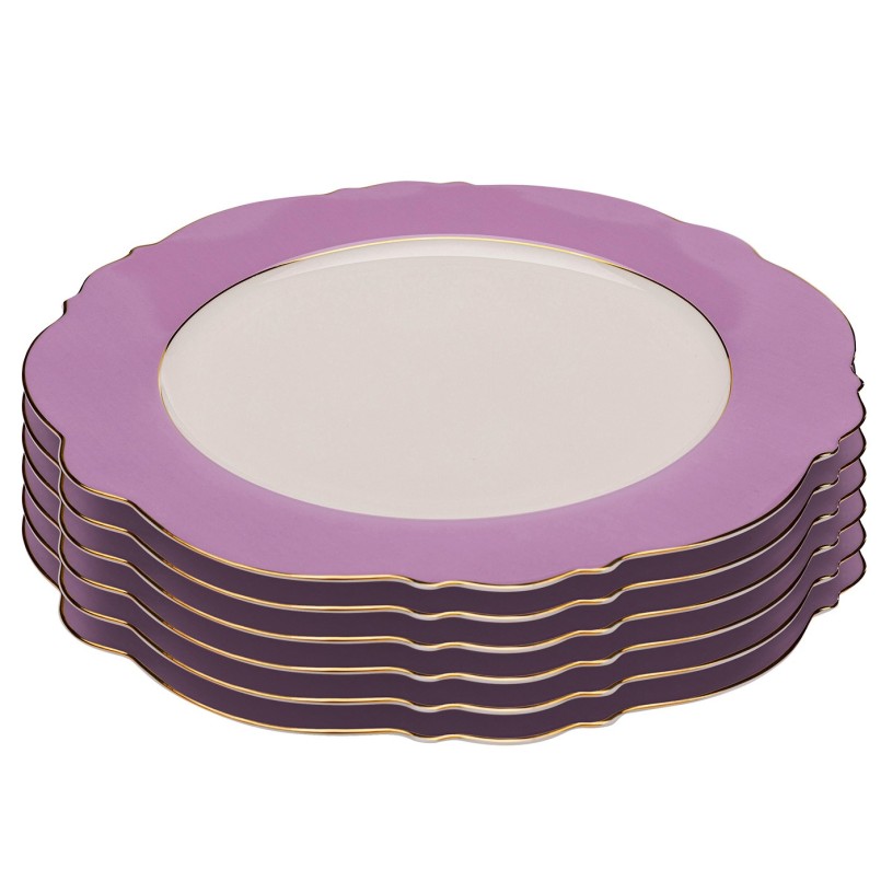 Assiettes rétro violettes et blanches - Harlequin - Kare Design