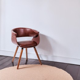 Stoel met vintage bruine armleuningen - Monaco Nougat - Kare Design