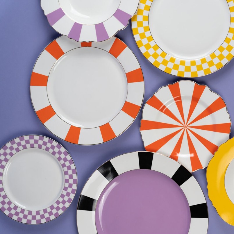 Plate Harlequin purple Ø31cm Kare Design