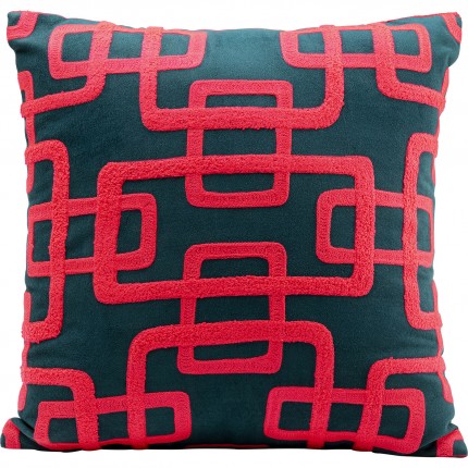 Kussen Chain rood en zwart Kare Design