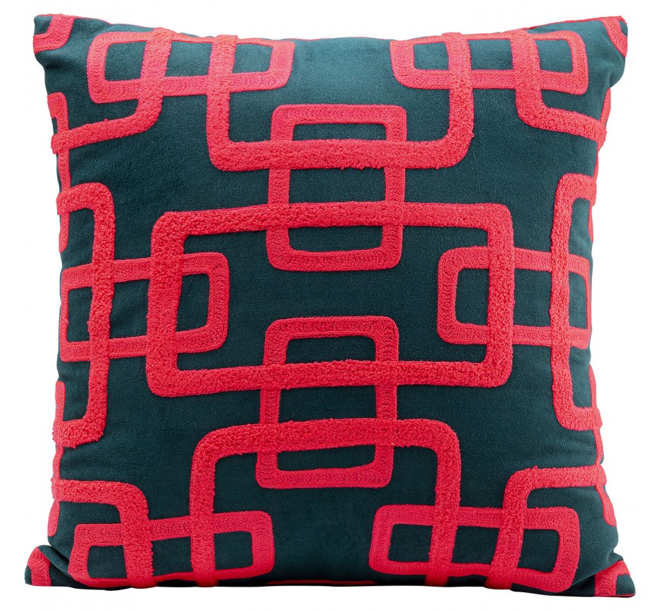 Kussen Chain rood en zwart Kare Design