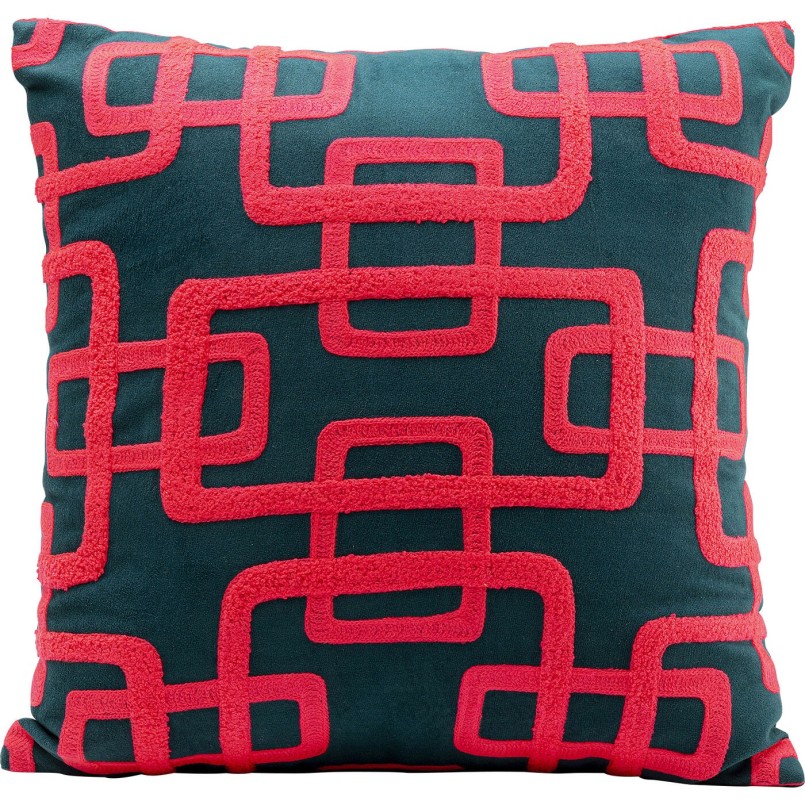 Coussin Chain fuchsia 45x45cm