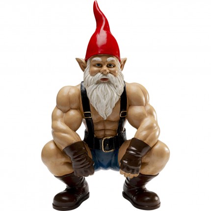 Deco gnome muscle crouching 48cm Kare Design